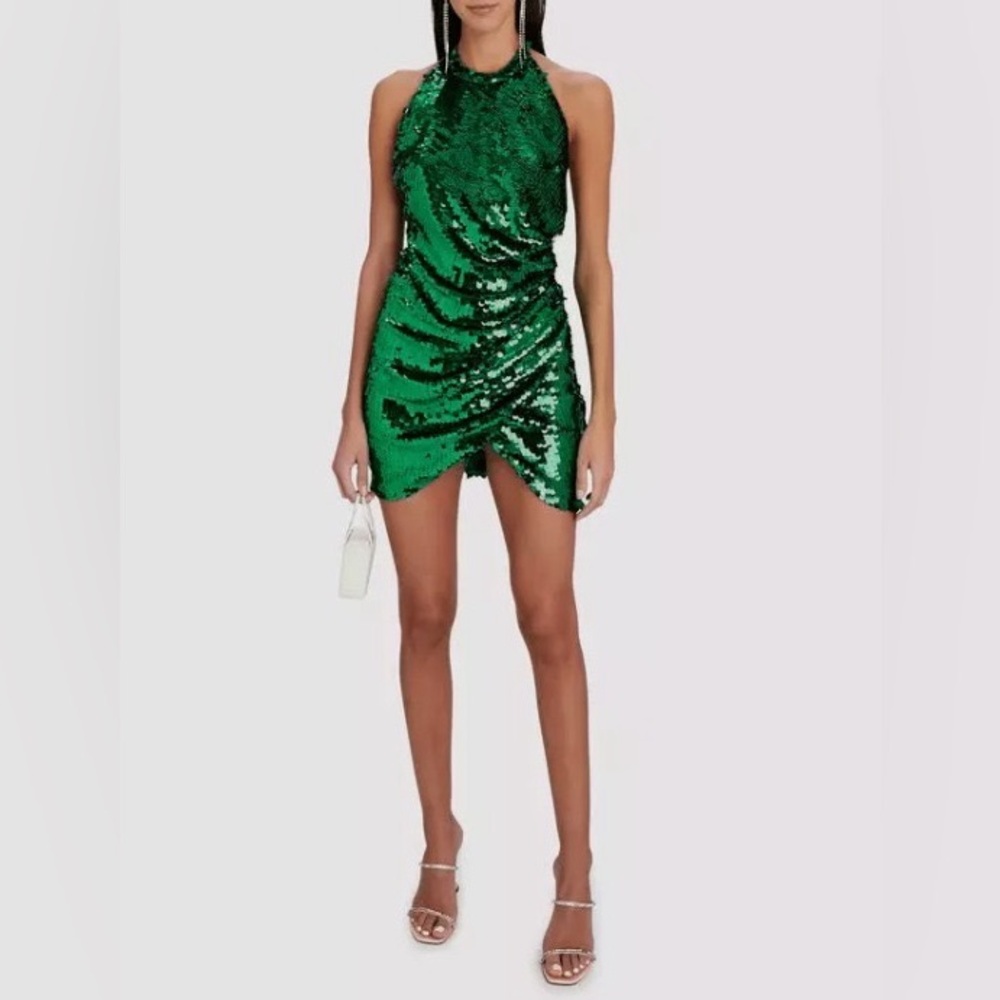 Robby Kobo Jo Open-Back Sequin Midi Dress